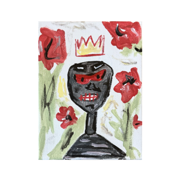 King in a rose garden